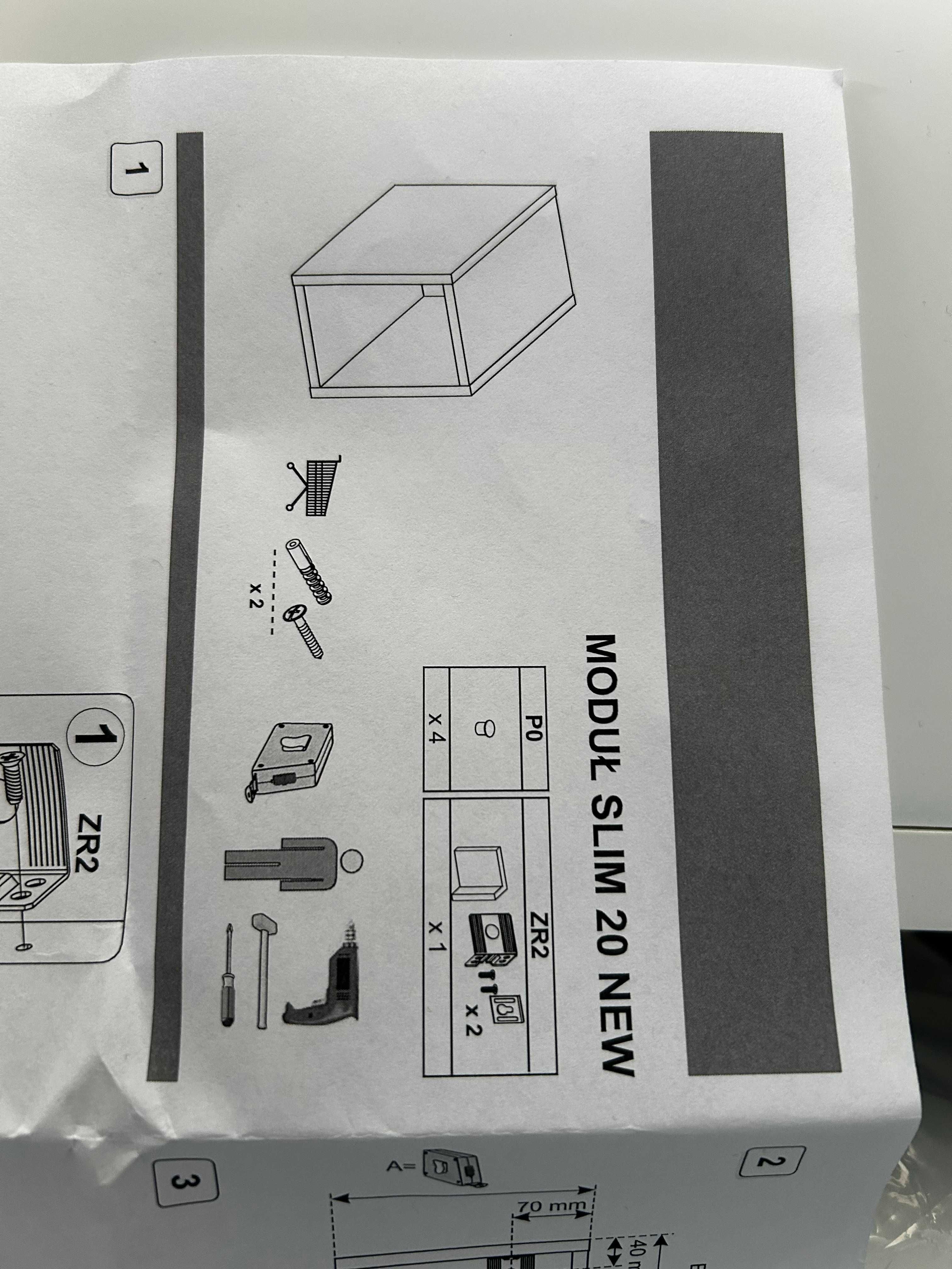 Komplet 2 szafek Elita Look Slim 20 cm – biały mat, stan jak nowy