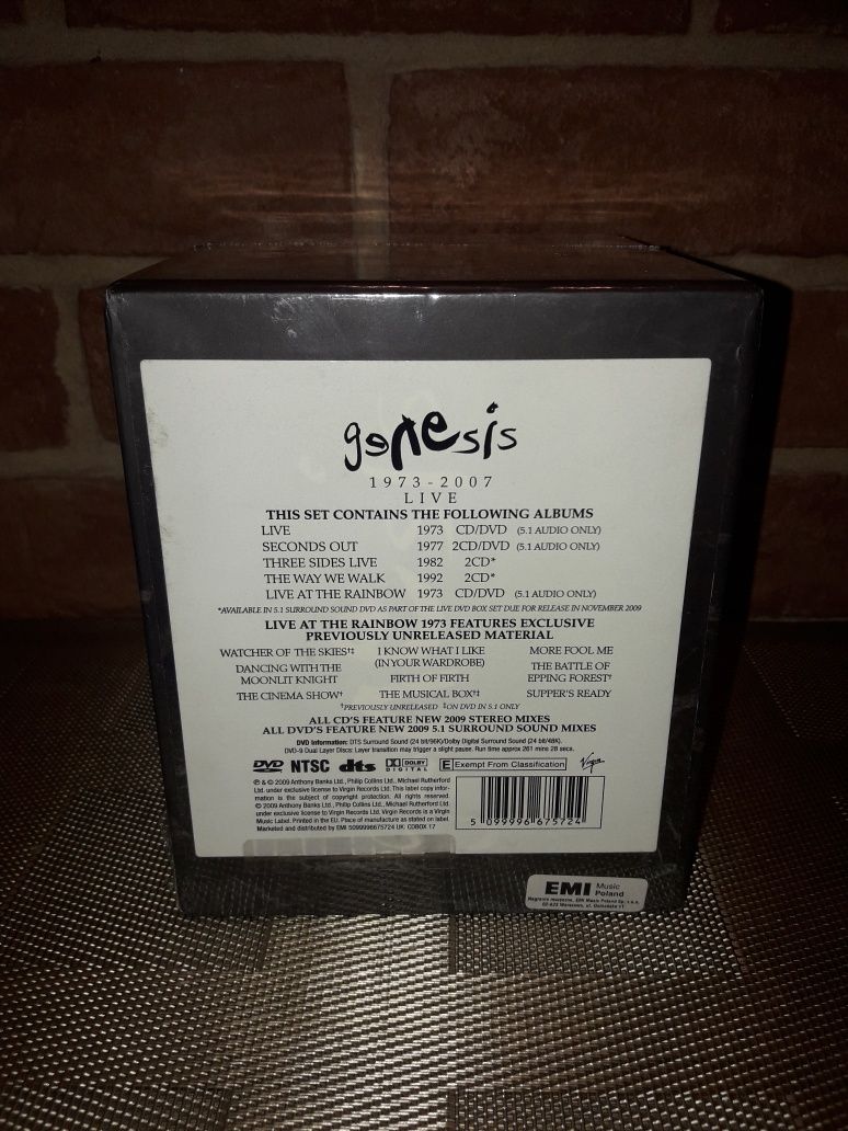 Genesis Live 1973 - 2007 8CD + 3 DVD box folia