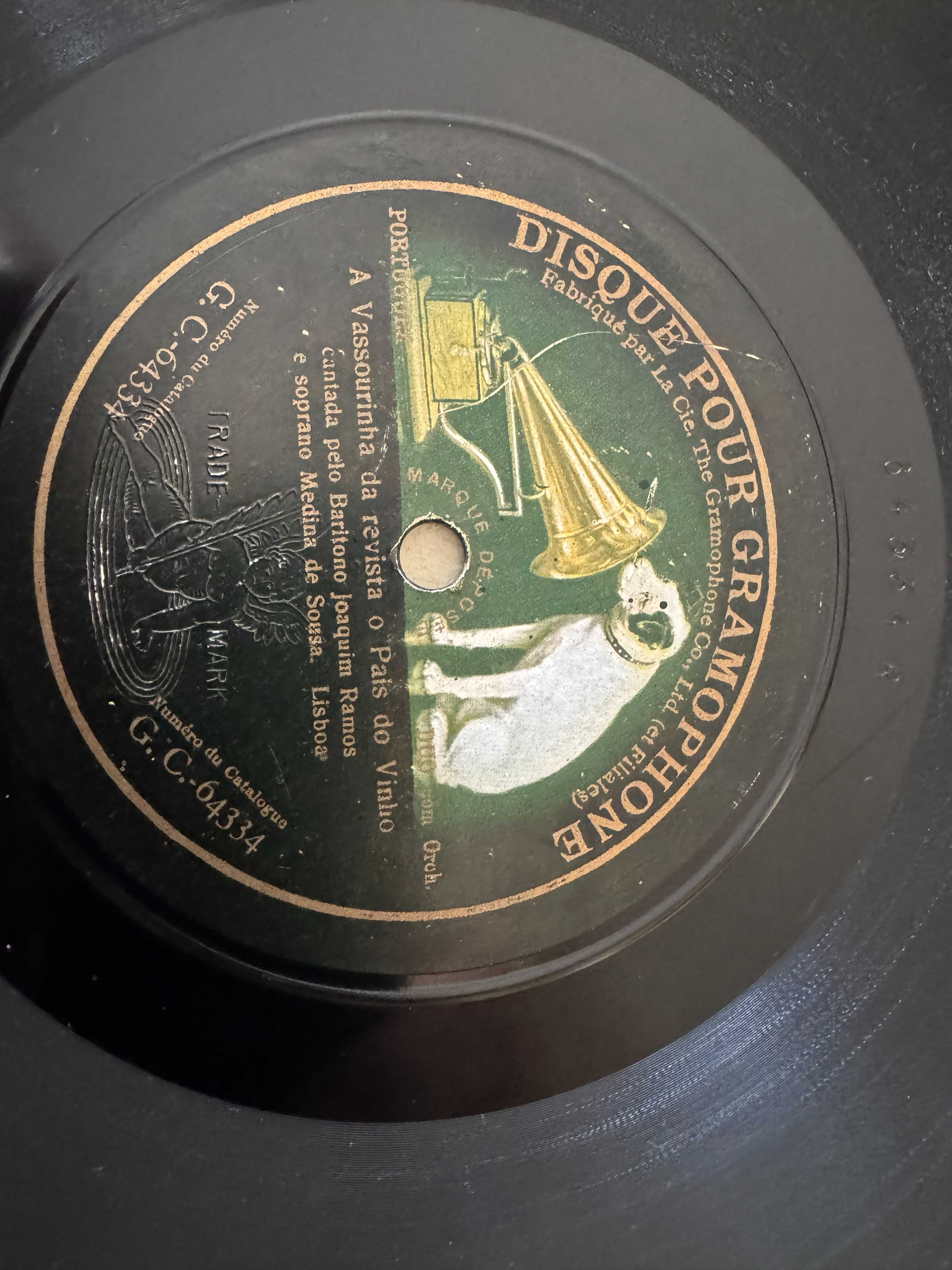 Disco de gramofone grafonola, "A vassourinha" da Revista Pais do Vinho