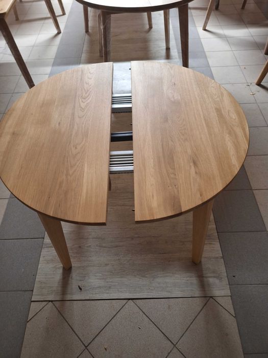 Stół dębowy rozkładany fi 90 (na magazynie)