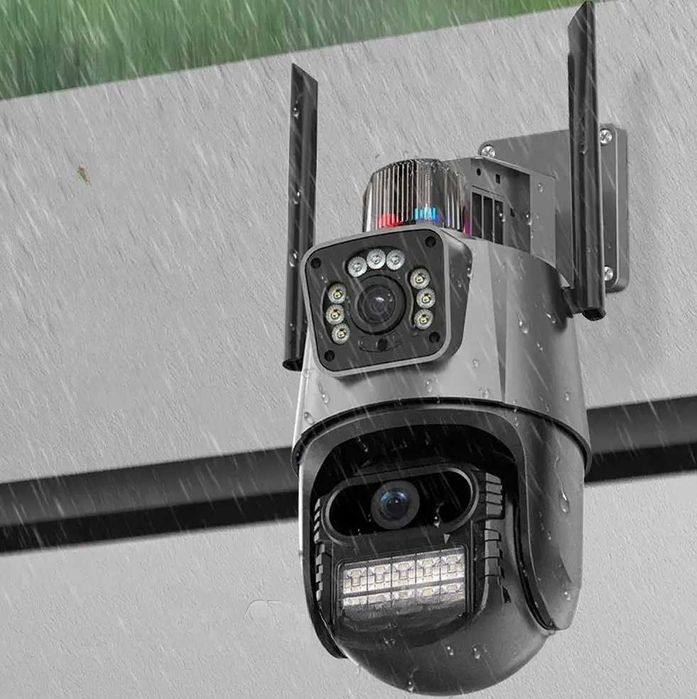 Вулична поворотна Wi-Fi камера Dual Lens 6MP із сиреною уличная камера
