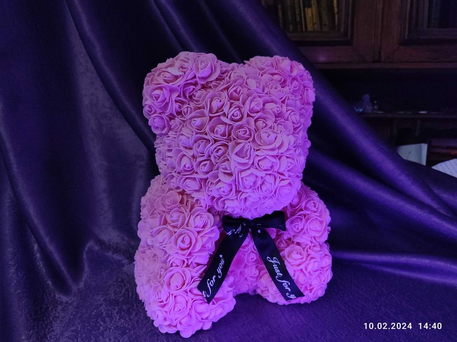 Найкращий захисник. Ведмедик із роз 40 см Медведь из роз