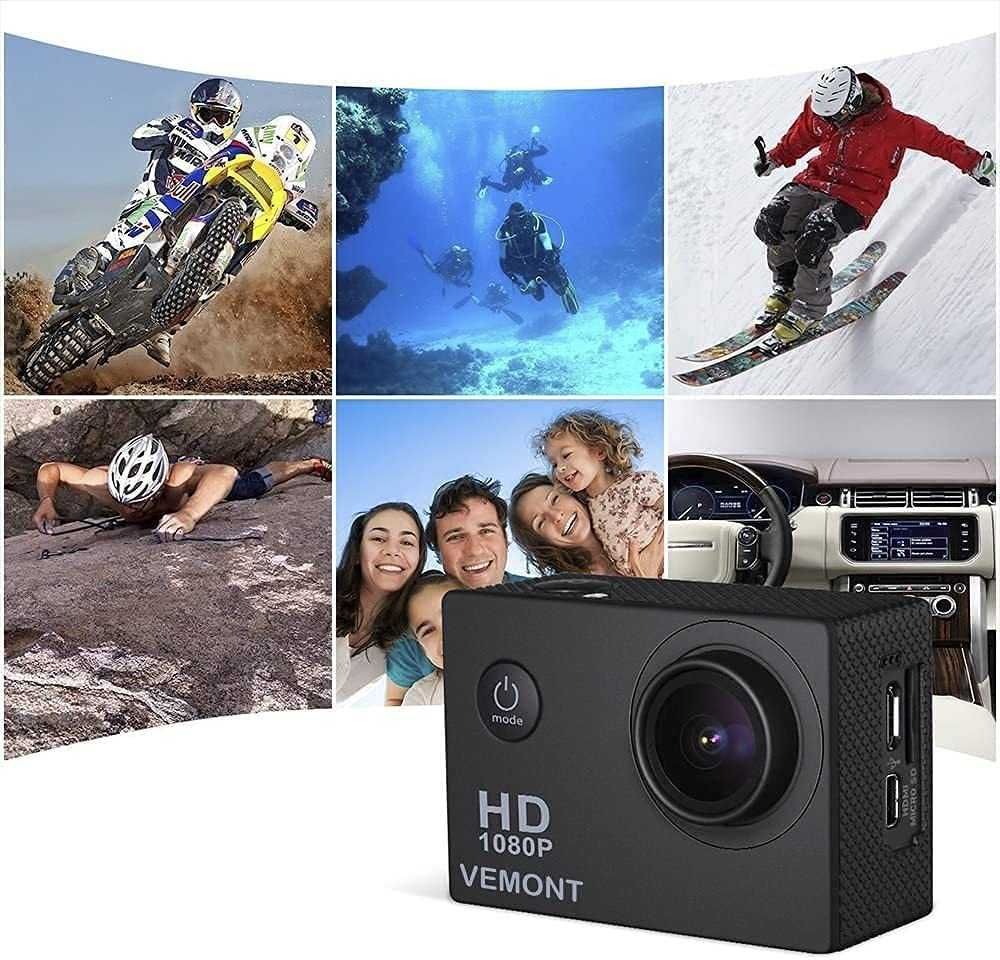 Sports Cam FULL HD 1080P Kamera sportowa USB 30m  SD
