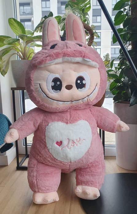 Labubu nowa przytulanka maskotka GIGANT XXXL 110 cm skrzydła ogon