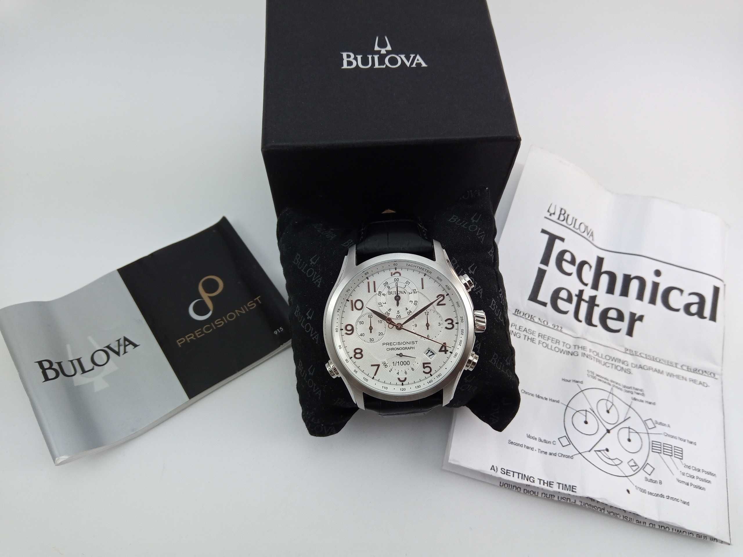 Bulova Precisionist 96B182 точность 262кГц хронограф 1/1000 с тахиметр
