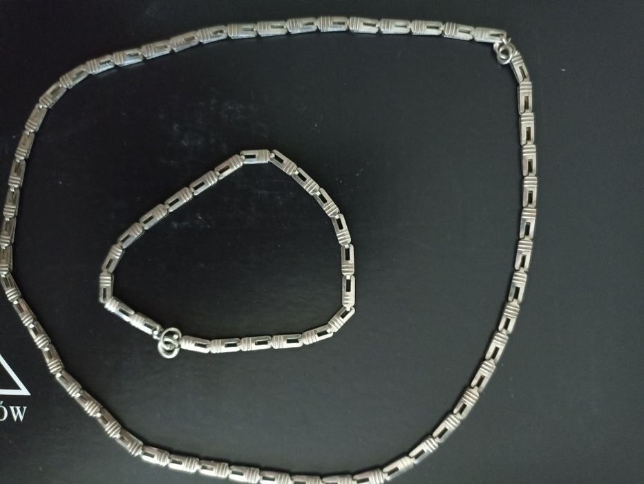 Komplet naszyjnik z bransoletką srebro