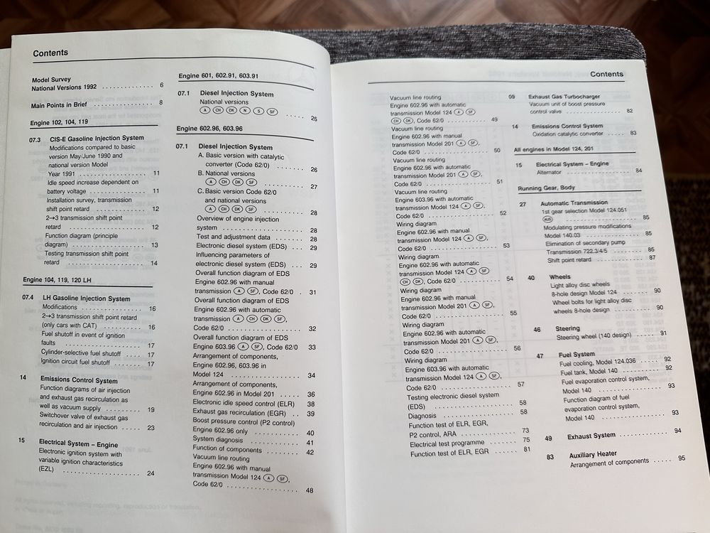 Mercedes w123, 124, 126, 201, 140 мануал каталог инструкция