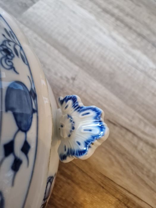 Waza do zupy terryna królewska Miśnia kobaltowy wzór cebulowy