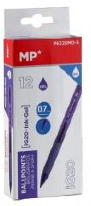 Długopis żelowy fioletowy (12szt) MP Main Paper blister,70x147 mm