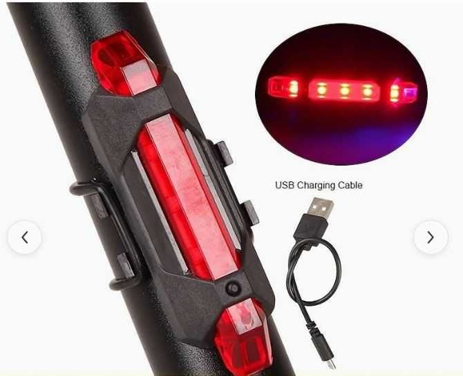 Luz Traseira De Bicicleta LED Recarregável USB