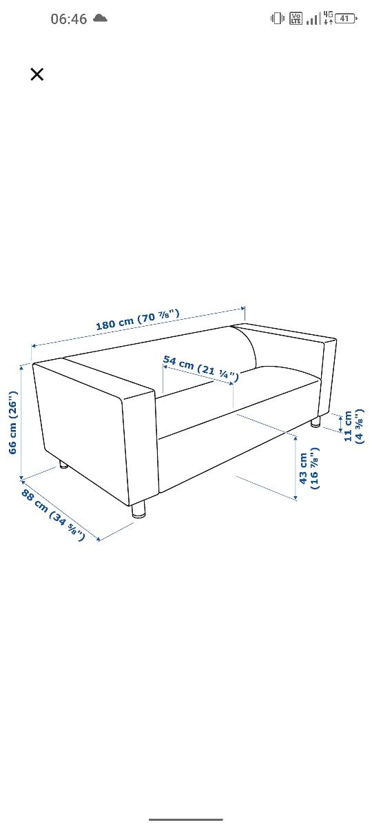 Sofa Klippan szary Ikea