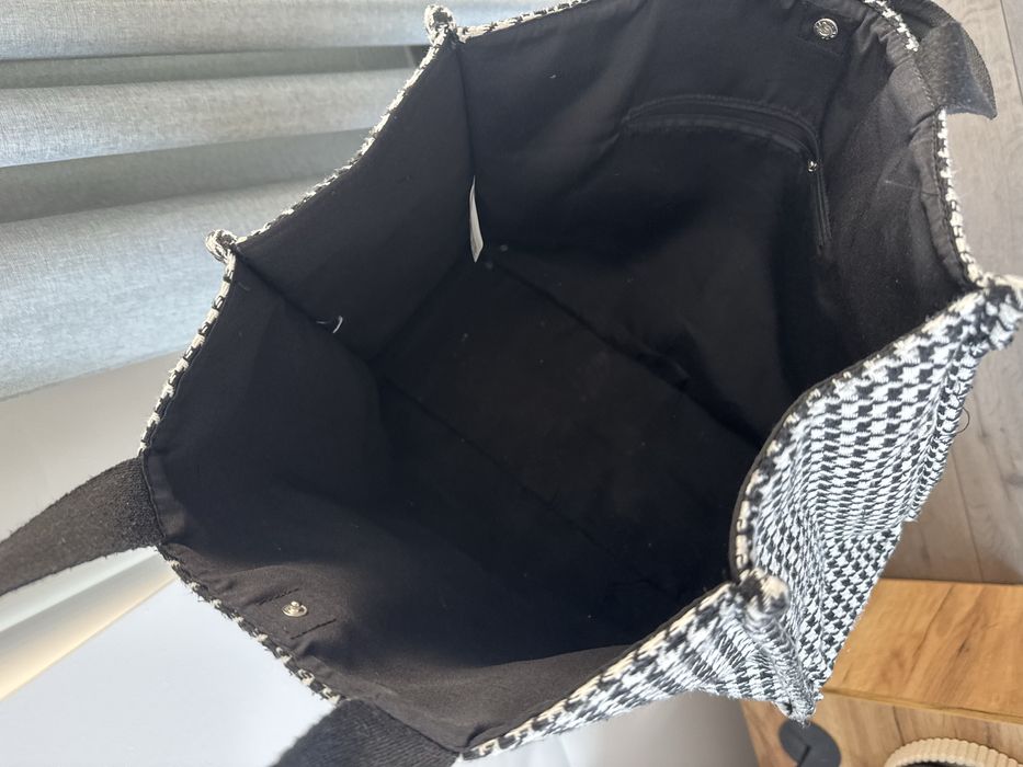 Torba shopper w pepitke duza miesci a4