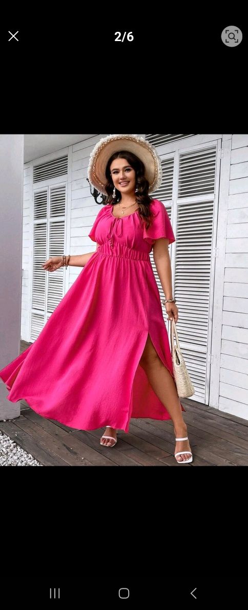 Sukienka letnia w kolorze fuksji plus size