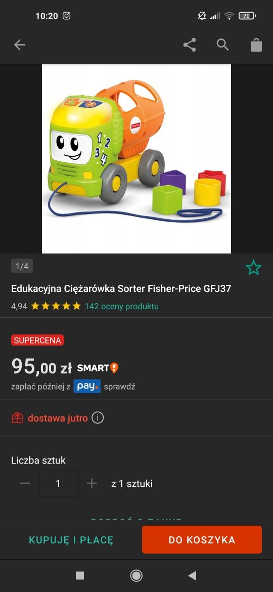 Zabawka wywrotka Fischer Price jeździk