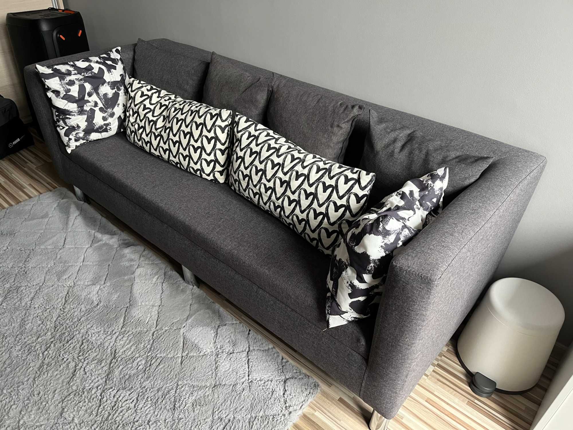 Kanapa Sofa 170 x 67 cm tkanina odcienie szarości