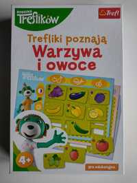 Trefliki poznają warzywa i owoce, gra edukacyjna, jak nowa! Trefl