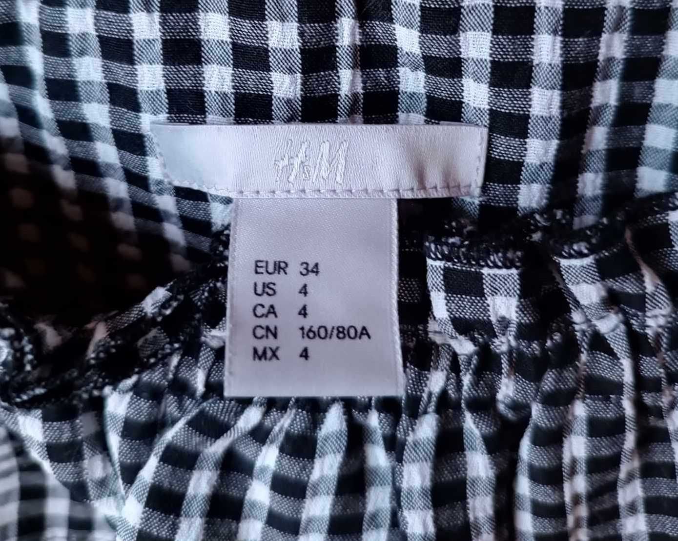 Sukienka w kratkę H&M, Rozmiar 35/XXS