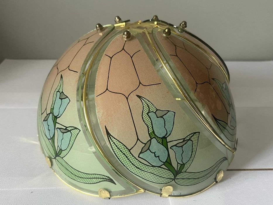 Szklany abażur do lampy szkło mosiądz