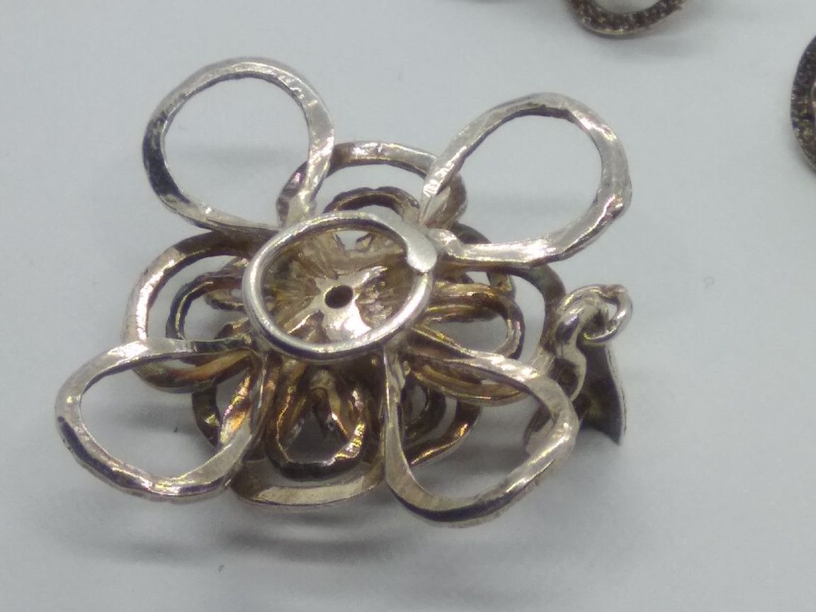 Śliczny komplet damski bransoletka, kolczyki, zawieszka srebro 925 25g