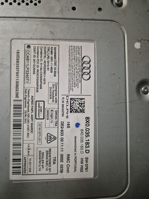 Radio nawigacja 8x audi a1  multimedia 8X0.135.183D