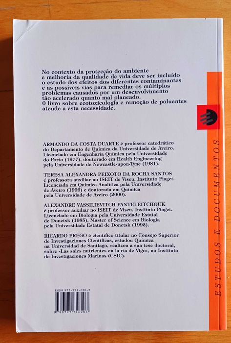 Armando Duarte - Ecotoxicologia e Remoção de Poluentes na P.I.