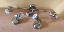 Listwa reflektorowa halogenowa chrom 3 x GU10 + 2 kinkiety halogenowe