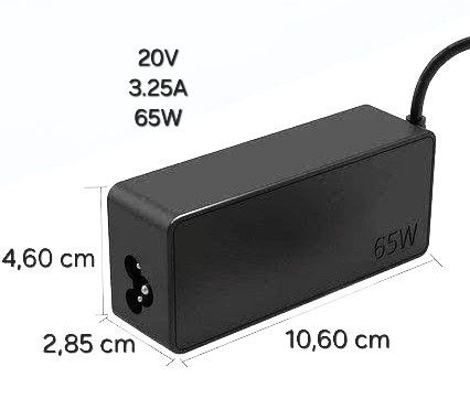 Transformador Alimentação Portátil USB C 65W 20V 3.25A