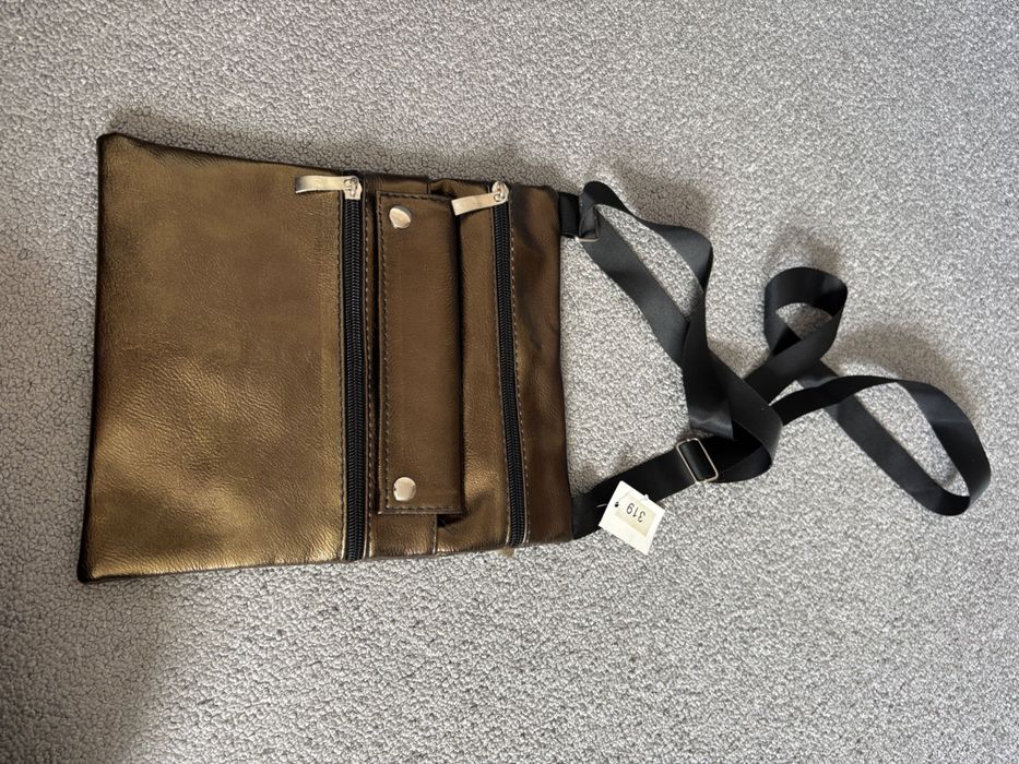 Torebka/saszetka brązowo-złota