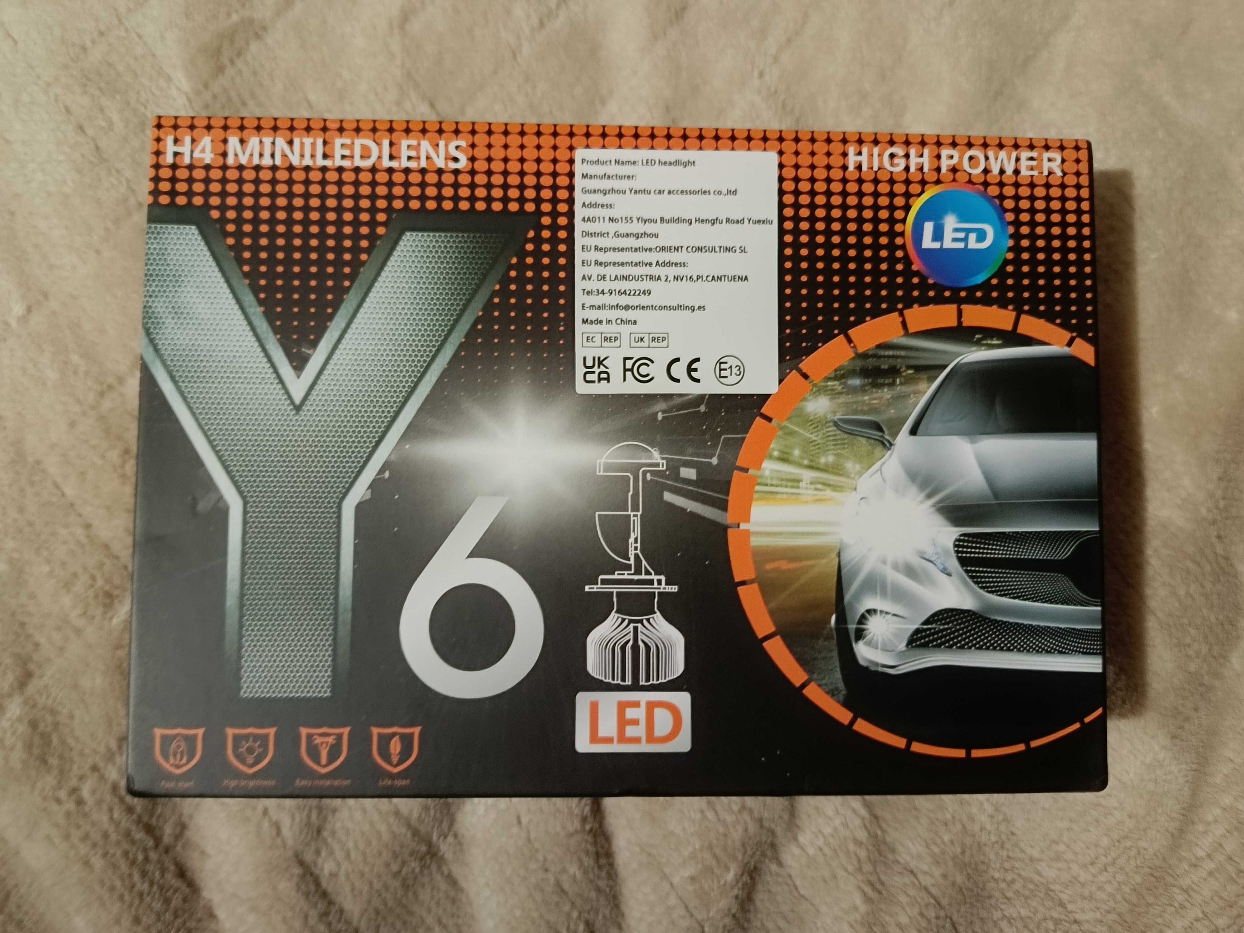 Світлодіодні Led лампи Y6 H4 mini led lens Y6D Bi-led