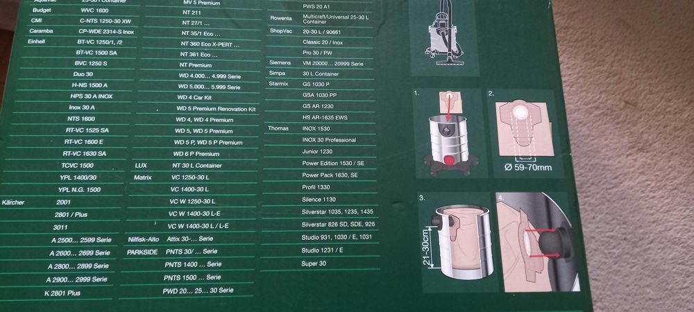 Worki do odkurzacza Parkside 30L PFT 30 A1 10sztuk