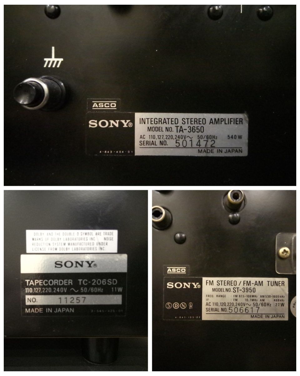 Sony TA-3650 ST-3950 TC-206SD