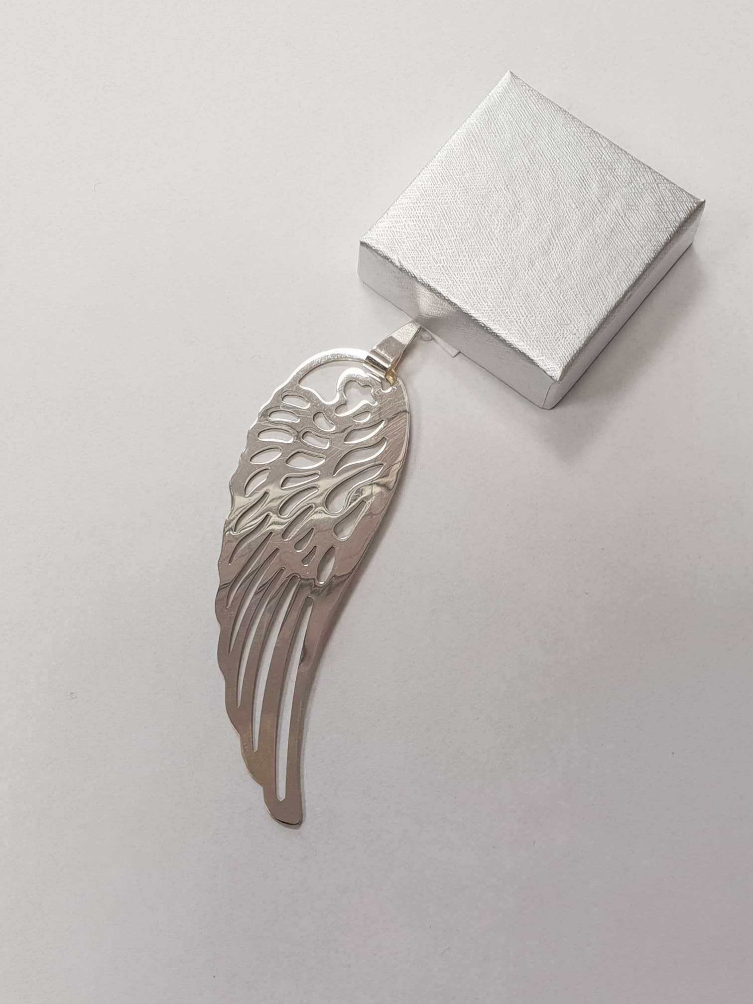 Piękny duży srebrny wisiorek -skrzydło, srebro 925