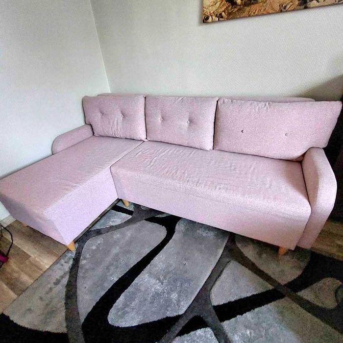 Narożnik z funkcją spania + pojemnik na pościel | Jak nowy!