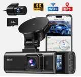 Відеореєстратор GPS 4k REDTIGER F7NP на дві камери 12\24 вольт 32GB SD