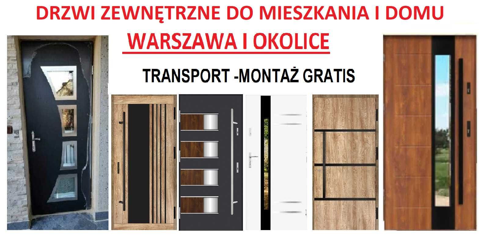 Drzwi zewnętrzne-wewnętrzne do mieszkania w bloku z montażem na klatkę