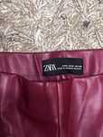 Бордові кожані легінси Zara розмірМ