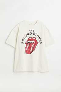 Молочная футболка The Rolling Stones H&M