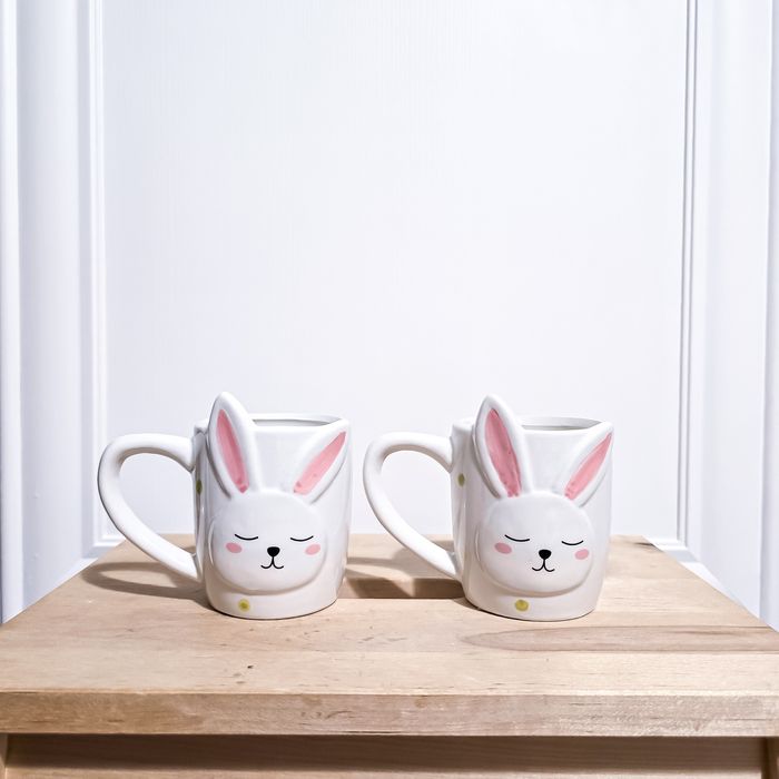 Zestaw Wielkanoc 2 szt kubek uszy zając ceramika święta