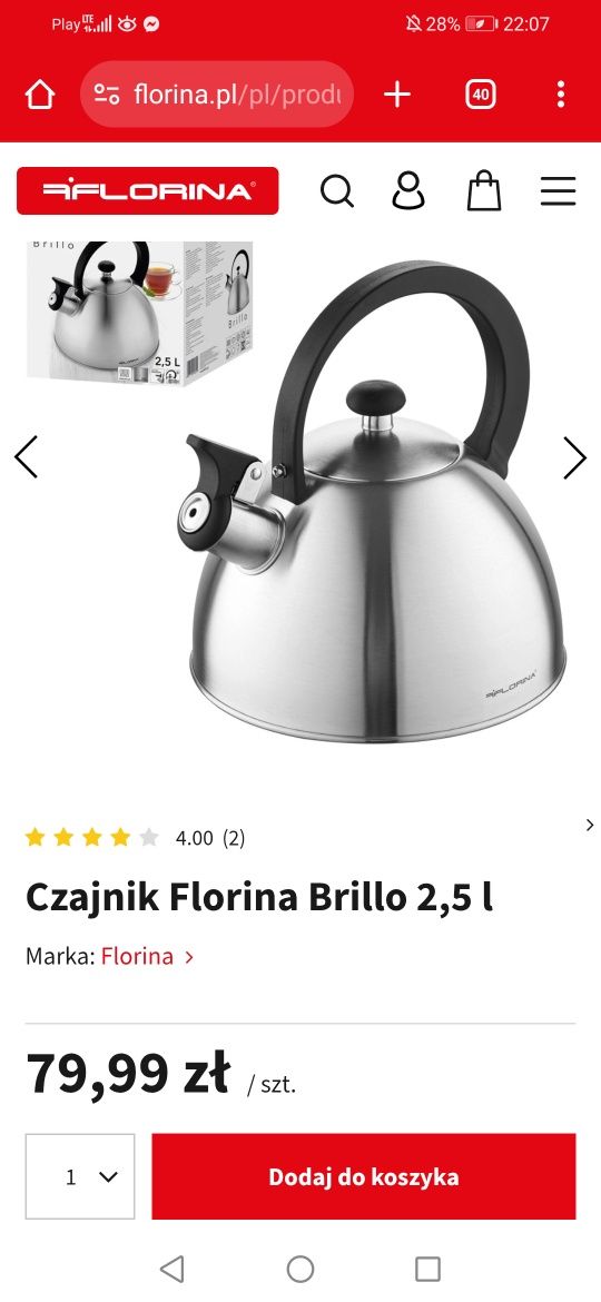 Czajnik Florina Brillo 2,5 l