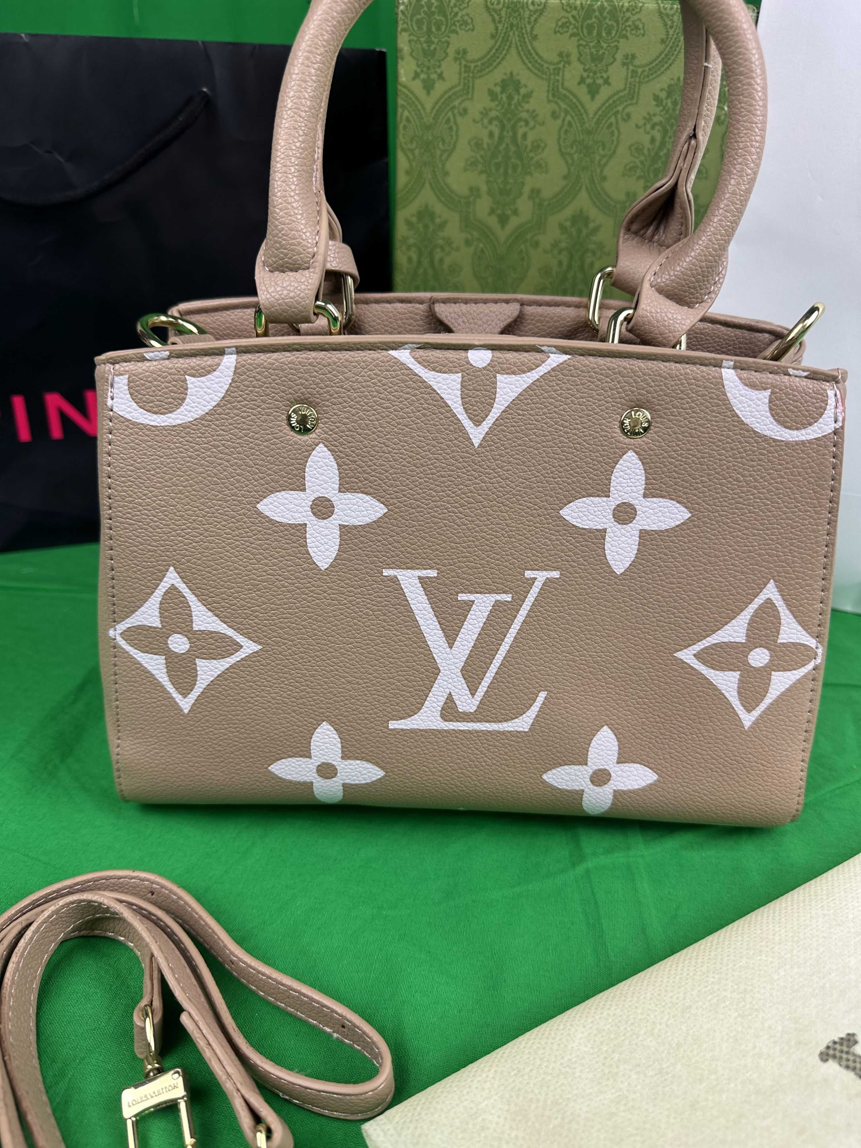 Torebka srednia LV monogram bez skórzana Louis Vuitton kuferek Premium