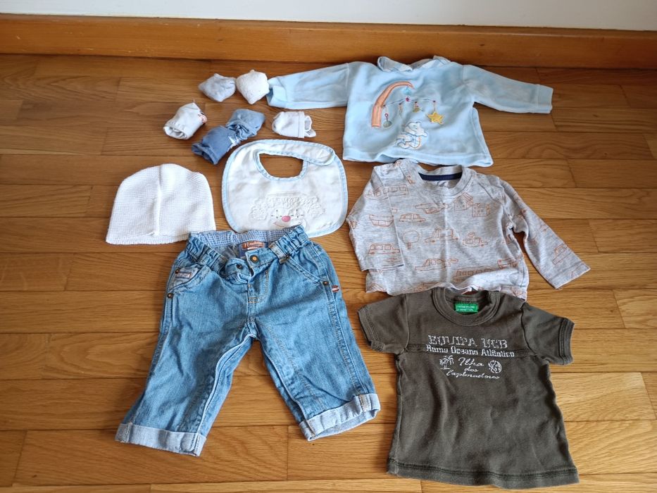 Lote de 28 peças de menino 0-3m