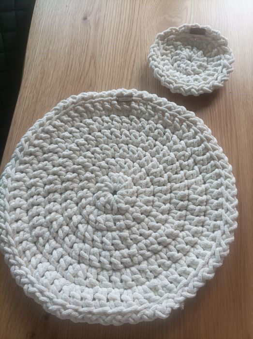 Podkładki hand made biały duet
