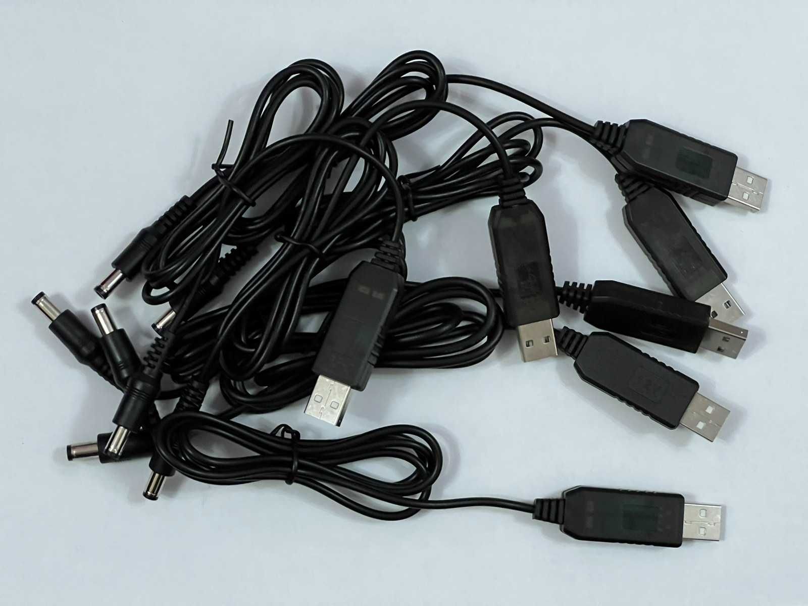 Кабель  USB/DC 5.5 x 2.1мм c перетворювачем 5v - 12v для роутерів