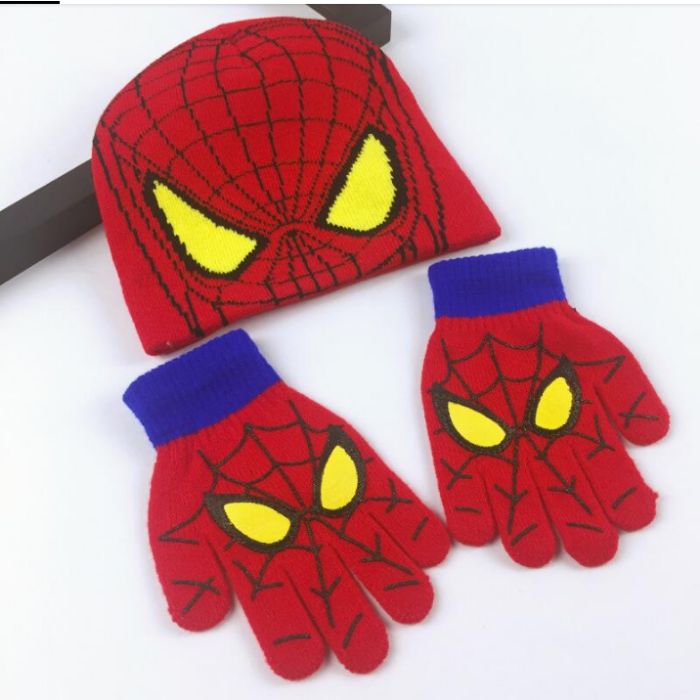 Czapka Minionek+ rękawiczki Spiderman + rękawiczk HIT