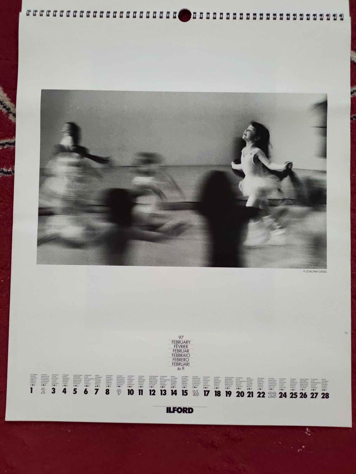 Calendário de parede Ilford 1997