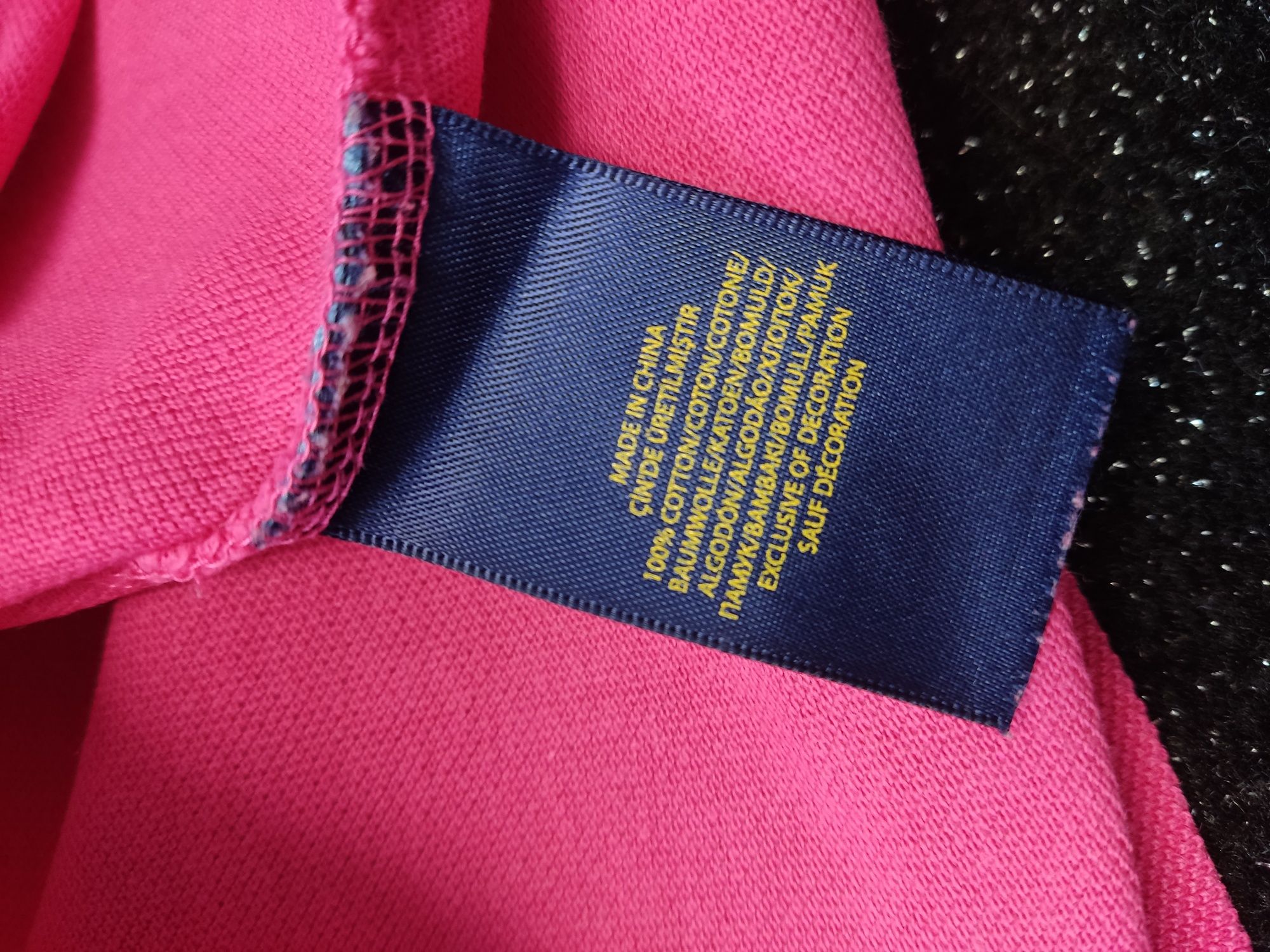 Bluzka bawełniana damska polo,różowa polo Ralph Lauren XS