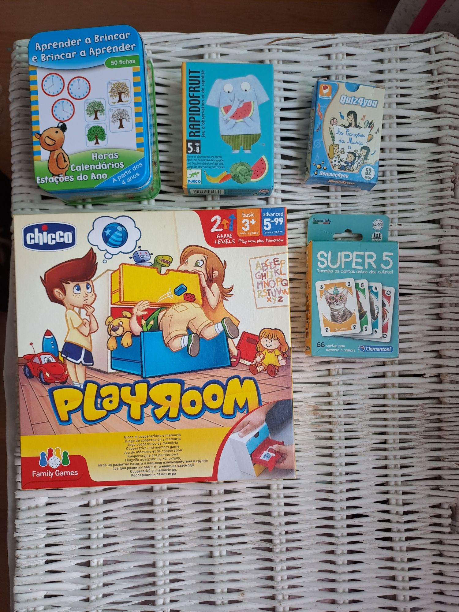 Jogos didáticos - playroom, aprender a brincar, super5, rapidfruit,