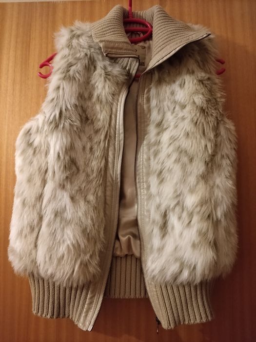 Colete tons de bege/creme de pêlo