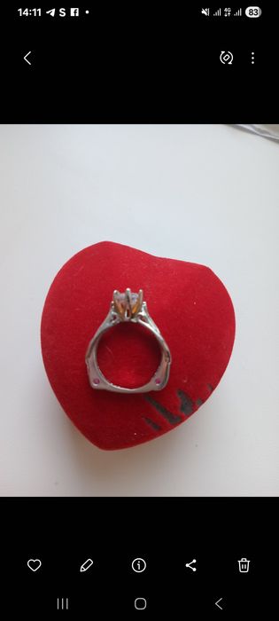 Кольцо, муассанит брилиант серебро