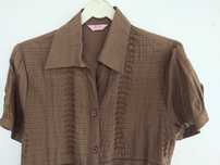 Blusa castanha com bordado - Lina - Tamanho L